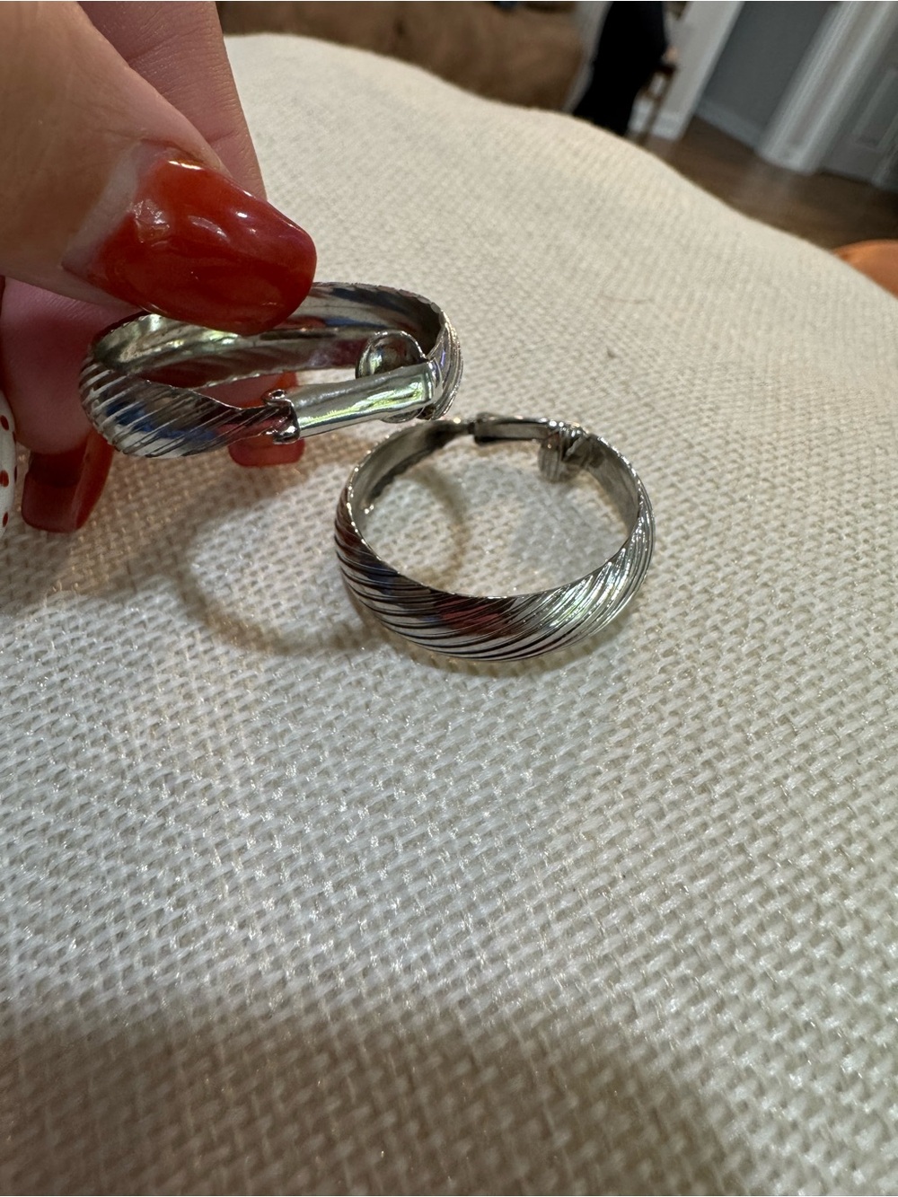 Classic Silver-Tone Twisted Hoop Earrings - Women Jewelry